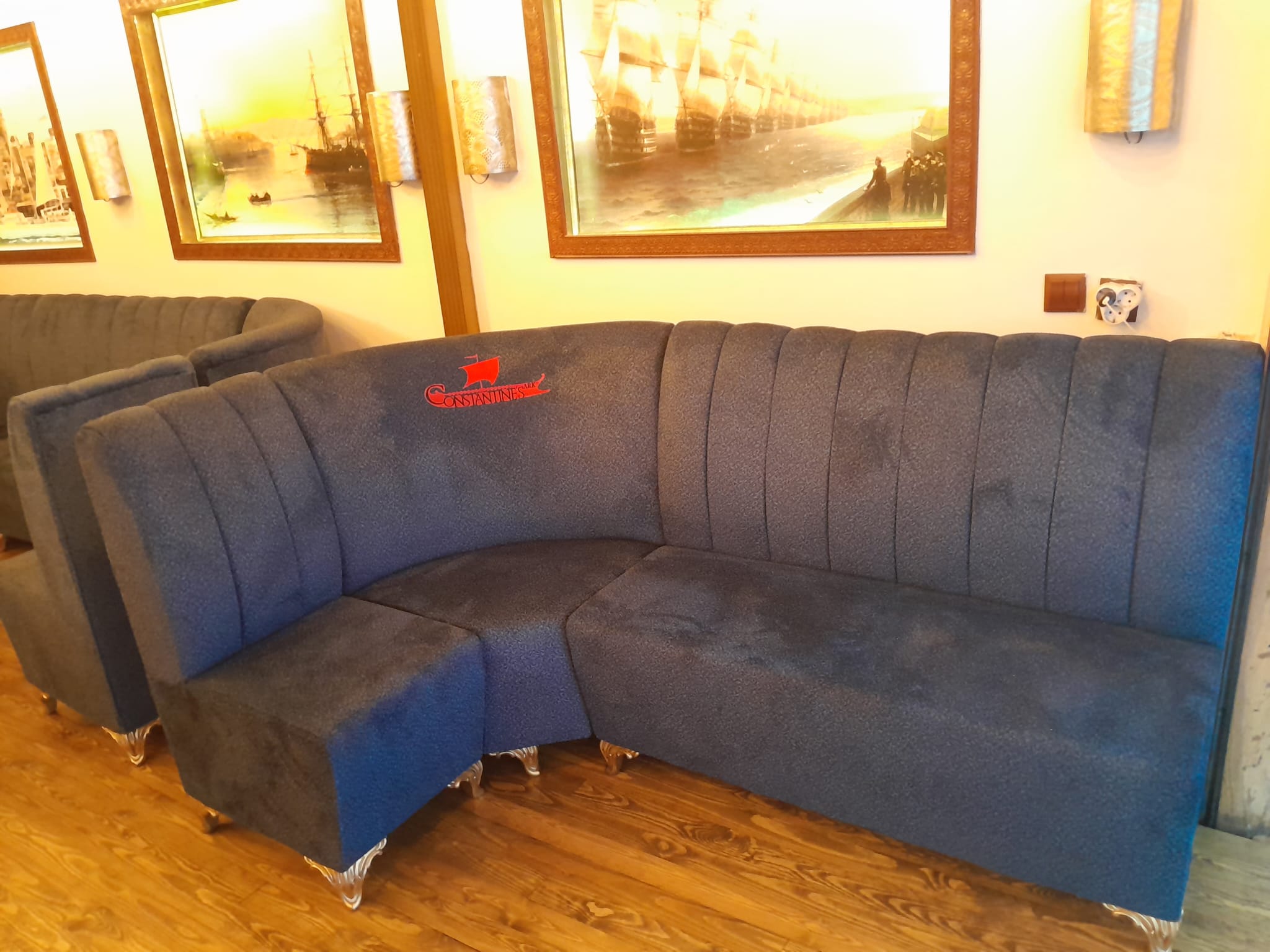 Restoran lacivert loca koltuğu